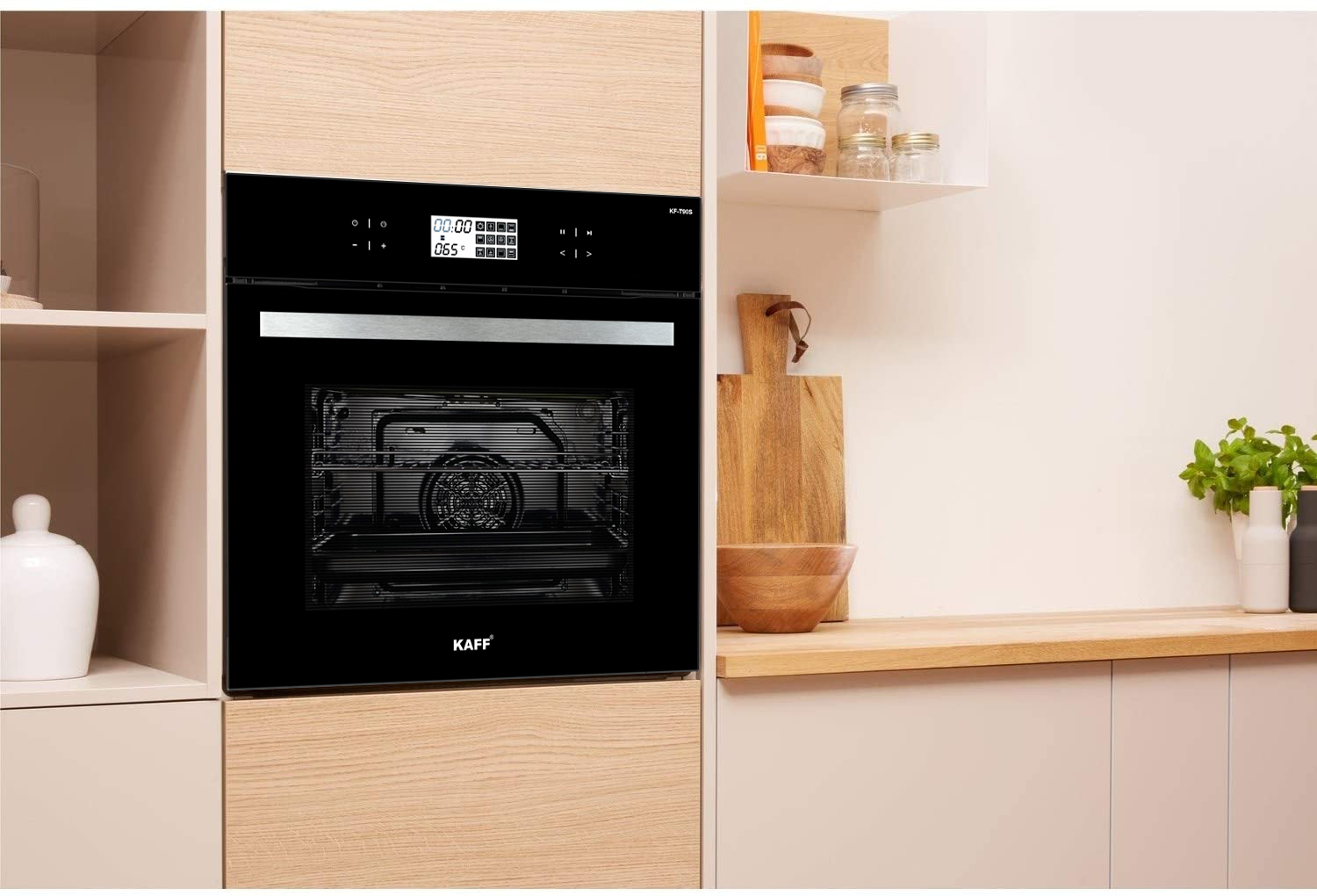 Nhiệt độ lò nướng Kaff KF-T90S được phân bổ nhanh chóng và đồng đều, giúp bạn có thể nấu nướng đồng thời ở nhiều tầng khác nhau Nhiệt độ lò nướng Kaff KF-T90S được phân bổ nhanh chóng và đồng đều, giúp bạn có thể nấu nướng đồng thời ở nhiều tầng khác nhau